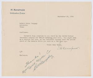 [Letter from I. H. Kempner to McNeil Motor Company, September 28, 1944]