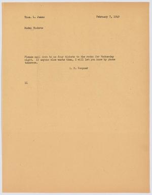 [Letter from I. H. Kempner to Thos. L. James, February 7, 1949]