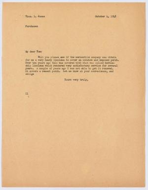 [Letter from I. H. Kempner to T. L. James, October 4, 1948]
