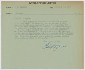 Primary view of object titled '[Letter from T. L. James to I. H. Kempner, January 24, 1949]'.