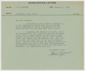 [Letter from T. L. James to I. H. Kempner, January 5, 1948]