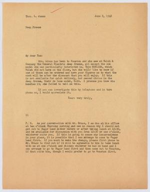 [Letter from I. H. Kempner to Thos. L. James, June 8, 1948]