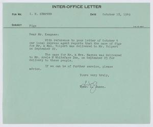 [Letter from T. L. James to I. H. Kempner, October 18, 1949]