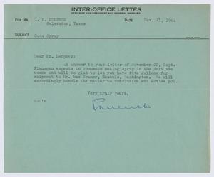 [Letter from G. D. Ulrich to I. H. Kempner, November 21, 1944]
