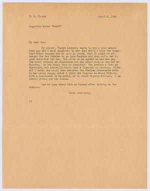 [Letter from I. H. Kempner to G. D. Ulrich, April 8, 1944]