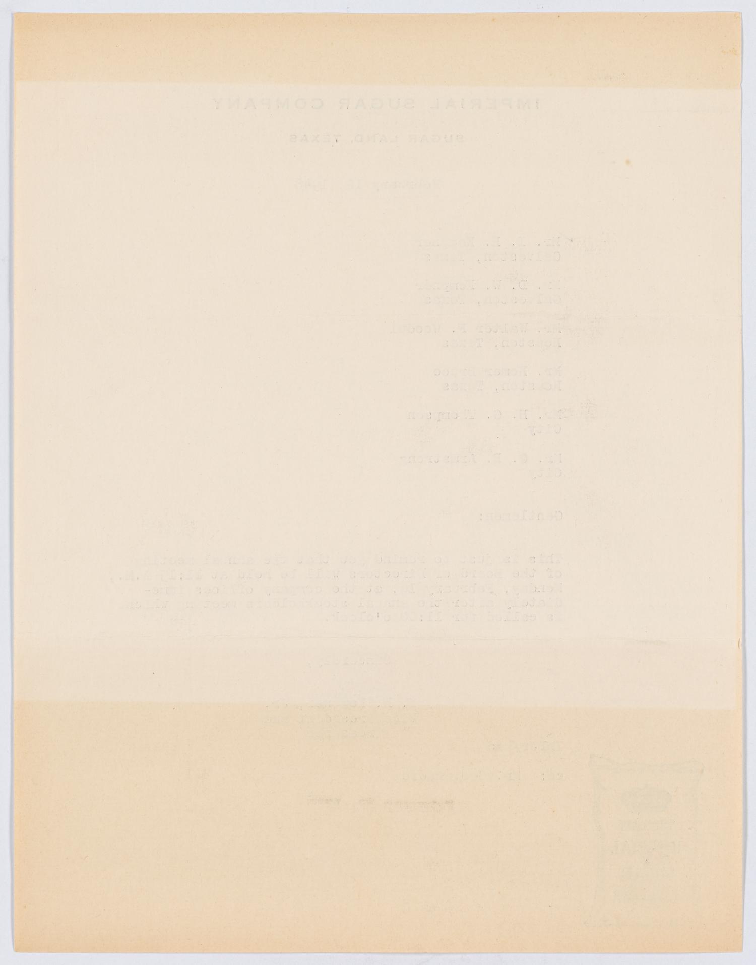 [Letter from I. H. Kempner, Jr., to Directors of Imperial Sugar Company, February 12, 1948]
                                                
                                                    [Sequence #]: 2 of 2
                                                