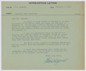 [Letter from T. L. James to I. H. Kempner, January 4, 1949]