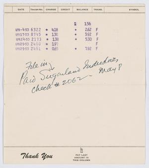 Primary view of object titled '[Account Balances for April 1953]'.