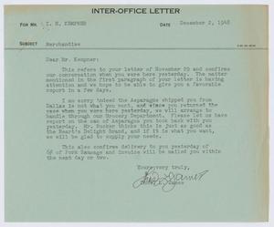 Primary view of object titled '[Letter from T. L. James to I. H. Kempner, December 2, 1948]'.