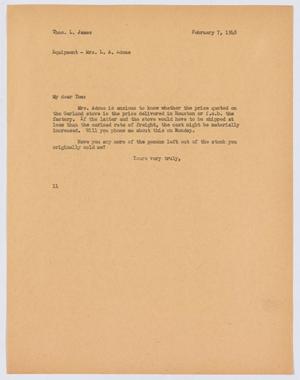 [Letter from I. H. Kempner to Thos. L. James, February 7, 1948]
