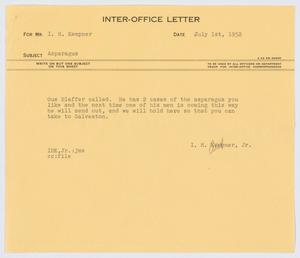 [Letter from I. H. Kempner, Jr., to I. H. Kempner, July 1, 1952]
