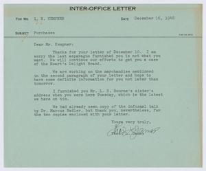 [Letter from T. L. James to I. H. Kempner, December 16, 1948]