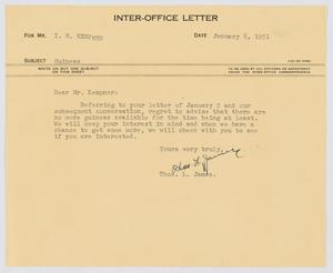 [Letter from T. L. James to I. H. Kempner, January 8, 1951]