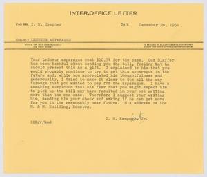 [Letter from I. H. Kempner, Jr., to I. H. Kempner, December 20, 1951]