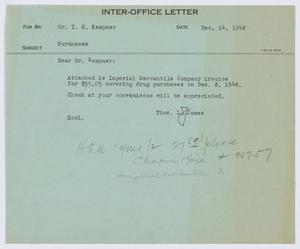 [Letter from T. L. James to I. H. Kempner, December 14, 1948]