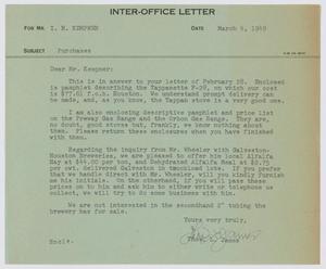 [Letter from T. L. James to I. H. Kempner, March 4, 1949]