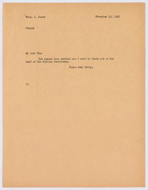 [Letter from I. H. Kempner to T. L. James, November 19, 1948]