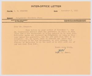 [Letter from T. L. James to I. H. Kempner, November 8, 1951]