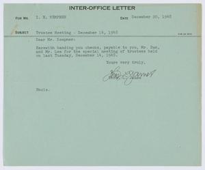[Letter from T. L. James to I. H. Kempner, December 20, 1948]
