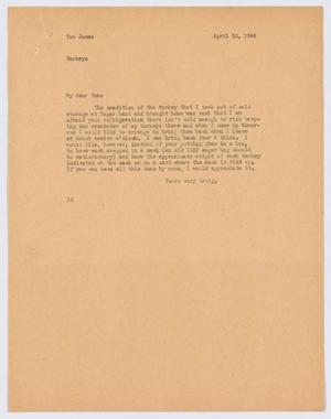 [Letter from I. H. Kempner to Tom James, April 10, 1944]
