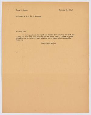 Primary view of object titled '[Letter from I. H. Kempner to Thos. L. James, January 26, 1948]'.