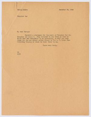 [Letter from I. H. Kempner to George Andre, December 26, 1944]