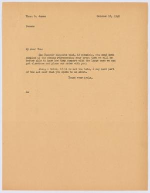 [Letter from I. H. Kempenr to Thos. L. James, October 18, 1948]