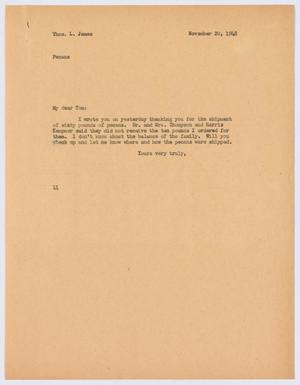 [Letter from I. H. Kempner to T. L. James, November 20, 1948]