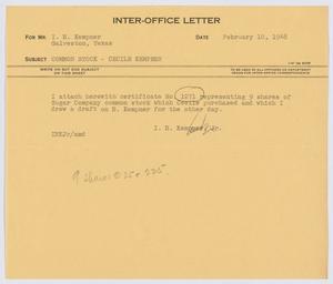 [Letter from I. H. Kempner, Jr., to I. H. Kempner, February 10, 1948]