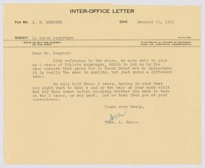 [Letter from T. L. James to I. H. Kempner, January 10, 1951]