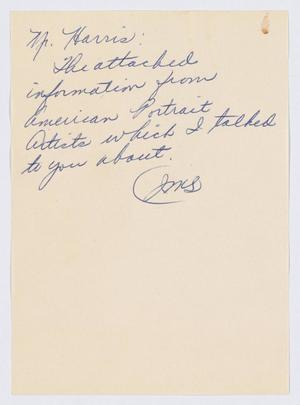 [Letter from J. Margaret Sutton to Mr. Harris]