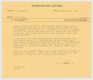 [Letter from I. H. Kempner, Jr., to I. H. Kempner, November 24, 1952]