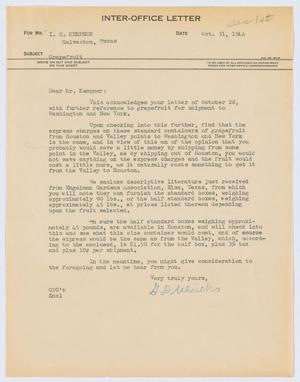 Primary view of object titled '[Letter from G. D. Ulrich to I. H. Kempner, October 31, 1944]'.