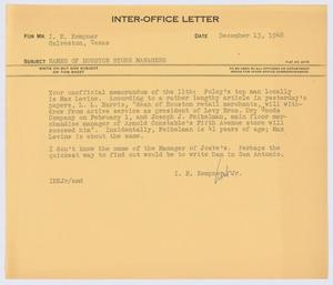 Primary view of object titled '[Letter from I. H. Kempner, Jr., to I. H. Kempner, December 13, 1948]'.