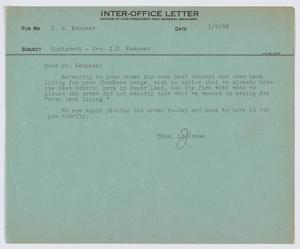 [Letter from T. L. James to I. H. Kempner, January 9, 1948]