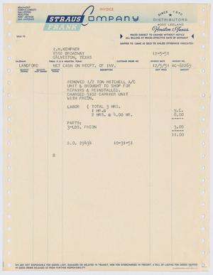 Primary view of object titled '[Invoice for Removal and Repairs]'.