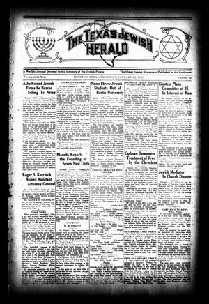 Primary view of object titled 'The Texas Jewish Herald (Houston, Tex.), Vol. 26, No. 42, Ed. 1 Thursday, January 26, 1933'.