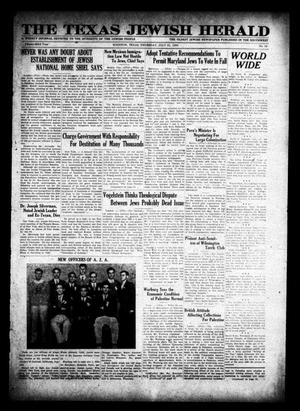 Primary view of object titled 'The Texas Jewish Herald (Houston, Tex.), Vol. 23, No. 16, Ed. 1 Thursday, July 31, 1930'.