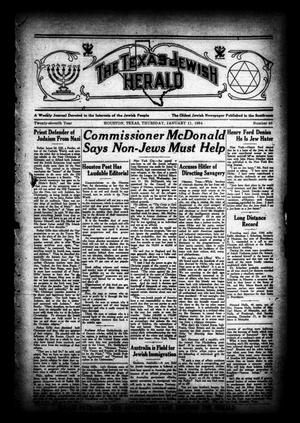The Texas Jewish Herald (Houston, Tex.), Vol. 27, No. 40, Ed. 1 Thursday, January 11, 1934