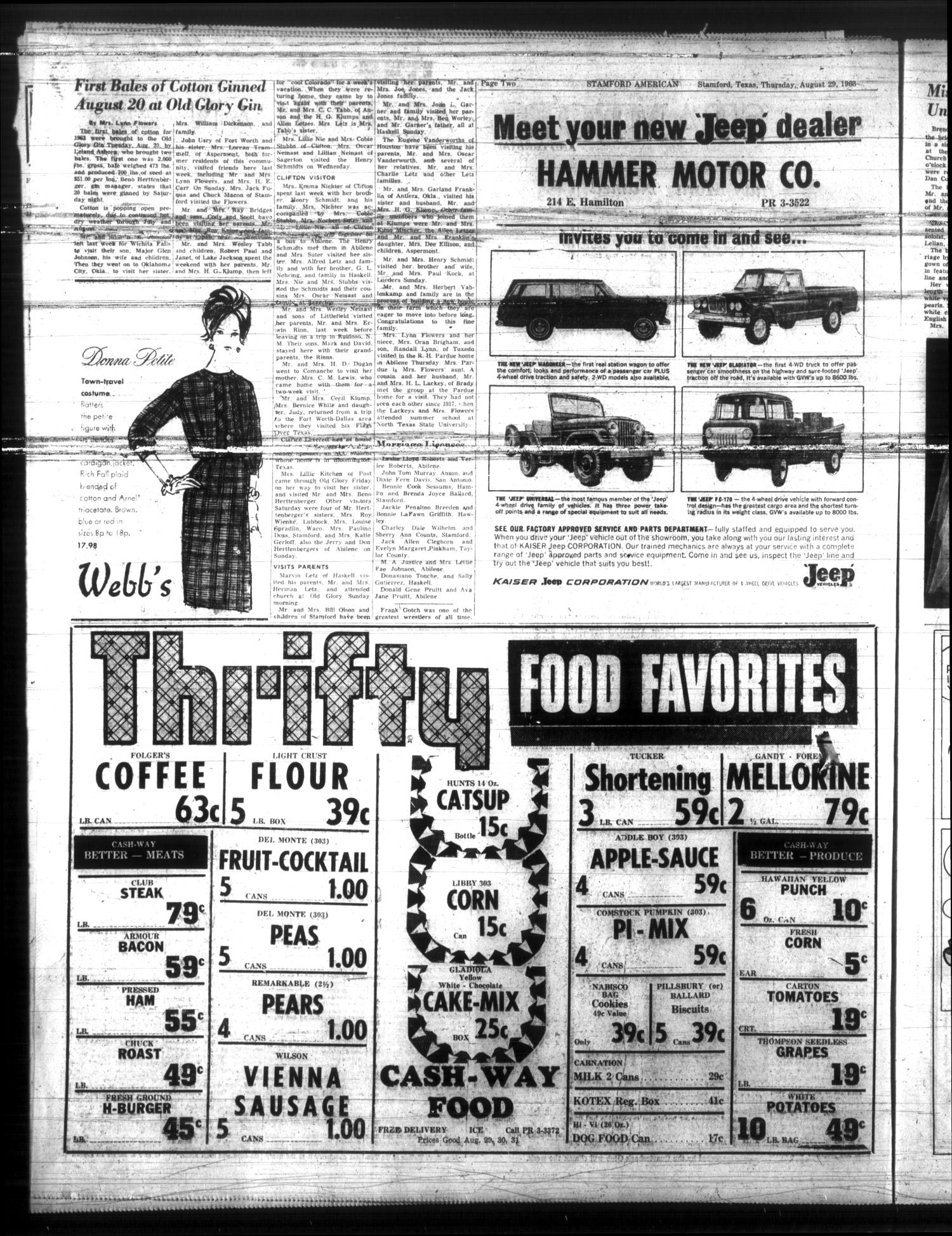 Stamford American and The Stamford Leader (Stamford, Tex.), Vol. 40, No. 27, Ed. 1 Thursday, August 29, 1963
                                                
                                                    [Sequence #]: 2 of 13
                                                