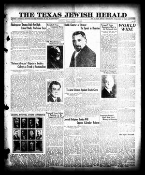 Primary view of object titled 'The Texas Jewish Herald (Houston, Tex.), Vol. 21, No. 40, Ed. 1 Thursday, January 10, 1929'.