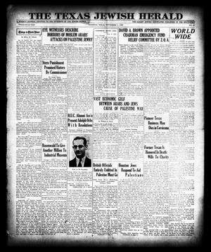 Primary view of object titled 'The Texas Jewish Herald (Houston, Tex.), Vol. 22, No. 21, Ed. 1 Thursday, September 5, 1929'.