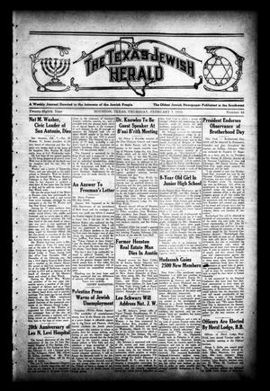 Primary view of object titled 'The Texas Jewish Herald (Houston, Tex.), Vol. 28, No. 44, Ed. 1 Thursday, February 7, 1935'.