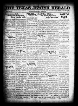 Primary view of object titled 'The Texas Jewish Herald (Houston, Tex.), Vol. 23, No. 13, Ed. 1 Thursday, July 10, 1930'.