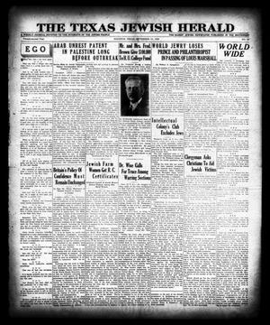 Primary view of object titled 'The Texas Jewish Herald (Houston, Tex.), Vol. 22, No. 23, Ed. 1 Thursday, September 19, 1929'.
