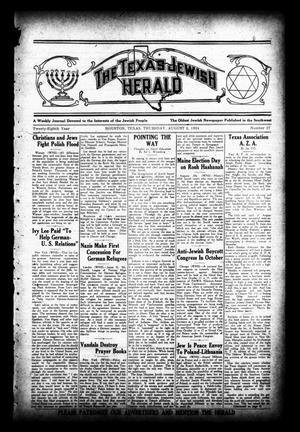 The Texas Jewish Herald (Houston, Tex.), Vol. 28, No. 17, Ed. 1 Thursday, August 2, 1934