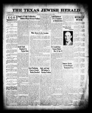 Primary view of object titled 'The Texas Jewish Herald (Houston, Tex.), Vol. 23, No. 15, Ed. 1 Thursday, July 24, 1930'.