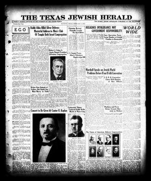 Primary view of object titled 'The Texas Jewish Herald (Houston, Tex.), Vol. 21, No. 44, Ed. 1 Thursday, February 7, 1929'.