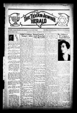 Primary view of object titled 'The Texas Jewish Herald (Houston, Tex.), Vol. 28, No. 50, Ed. 1 Thursday, March 21, 1935'.