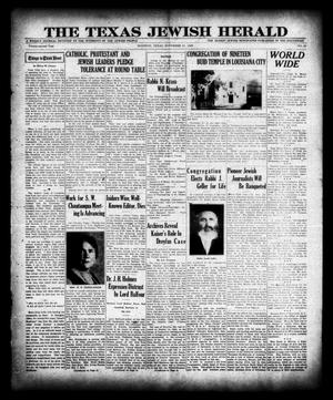Primary view of object titled 'The Texas Jewish Herald (Houston, Tex.), Vol. 22, No. 32, Ed. 1 Thursday, November 21, 1929'.